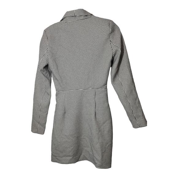 Zara Houndstooth Blazer Dress Faux Wrap Mini Short Bling NWT XS Blogger Favorite - Picture 3 of 7